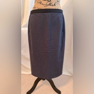 Elie Tahari -  Navy “Denim” Blue Women's Pencil Skirt with zipped side pockets